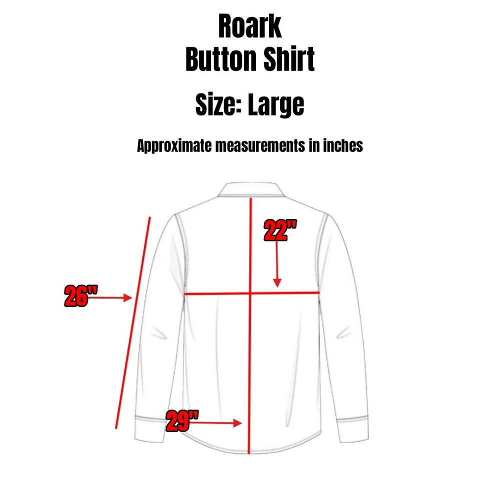 Roark Revival Button Up Shirt Mens Large Gray Red Square Pattern Casual - Picture 2 of 9